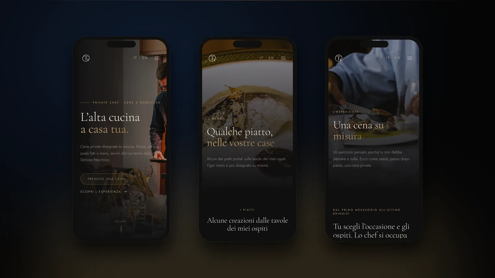 Il sito realizzato per Tessiture Gastronomiche